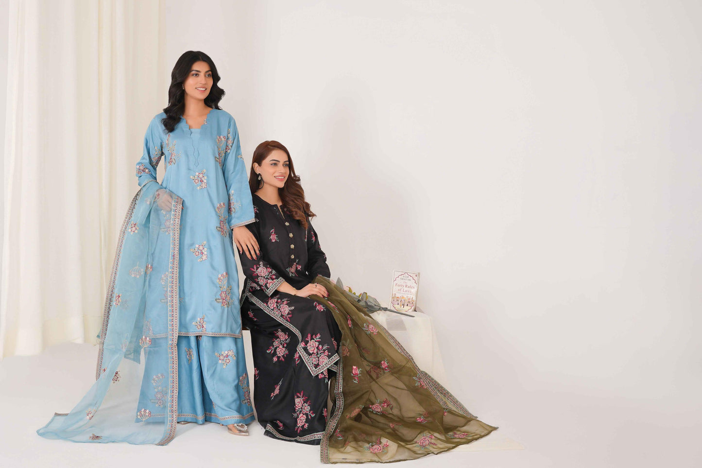 INSIYA 3PC - Embroidered Luxe Pret