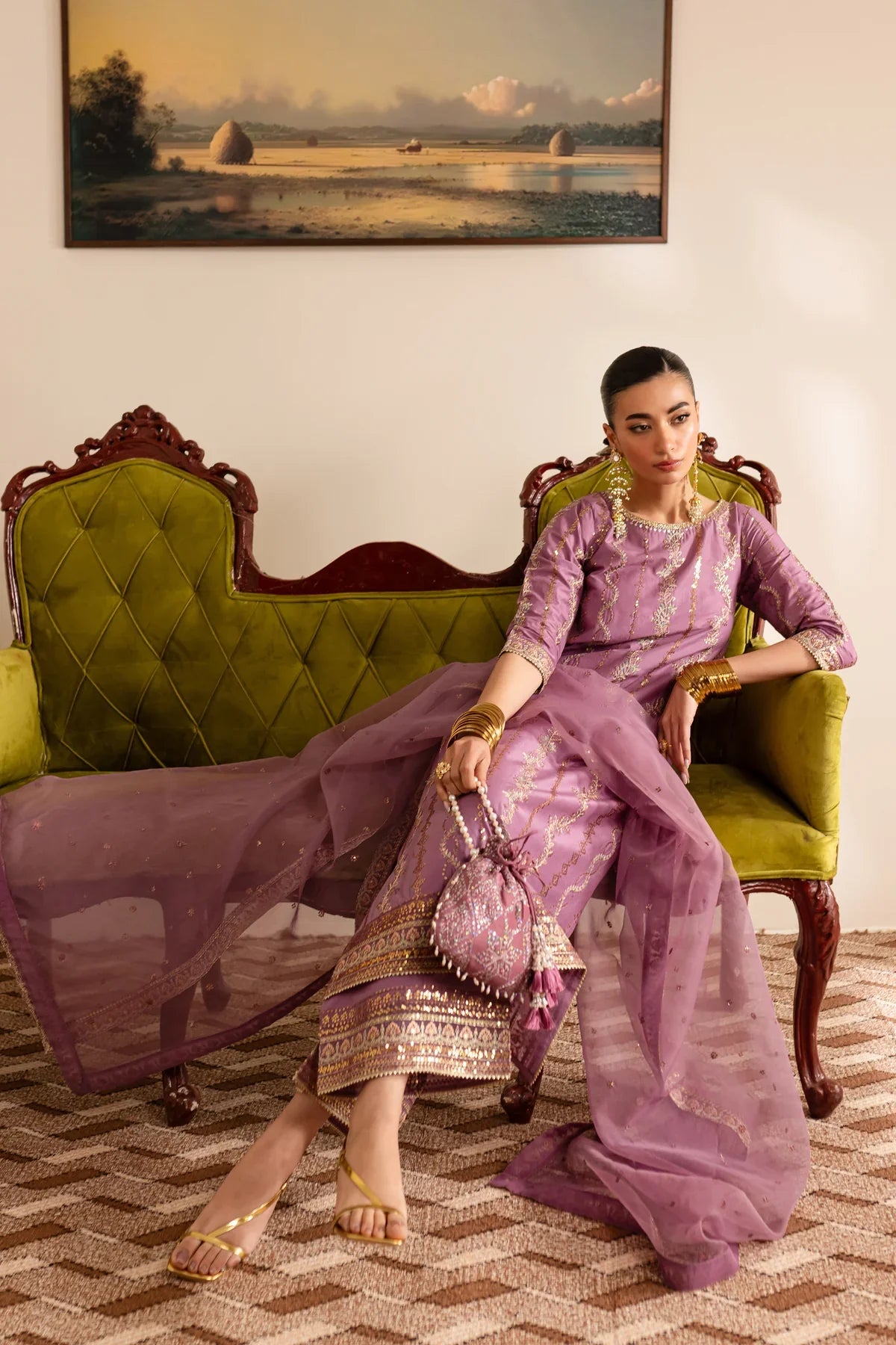Eva 3Pc - Embroidered Luxe Pret