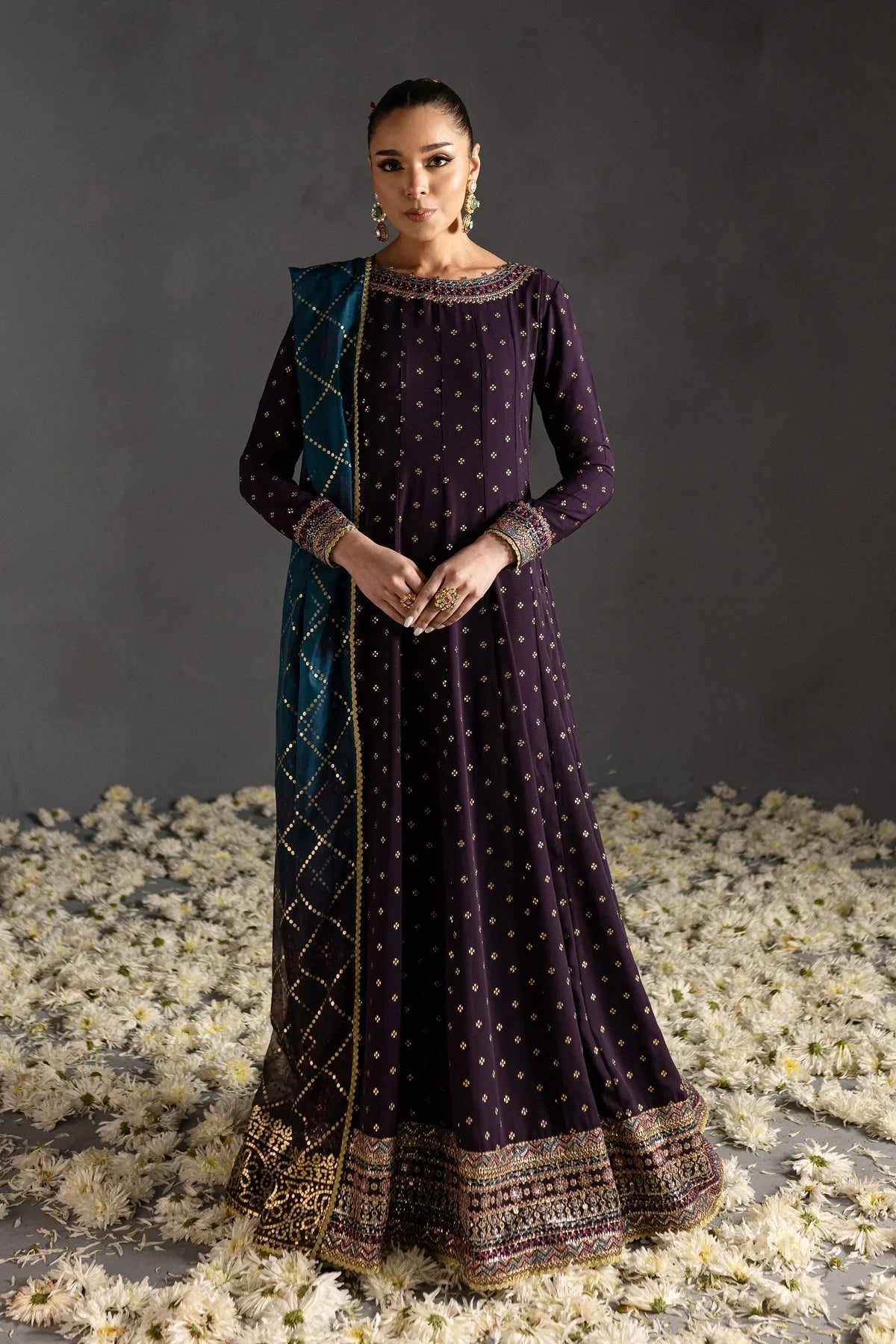 Gulzari 3Pc - Embroidered Georgette Luxe Pret-