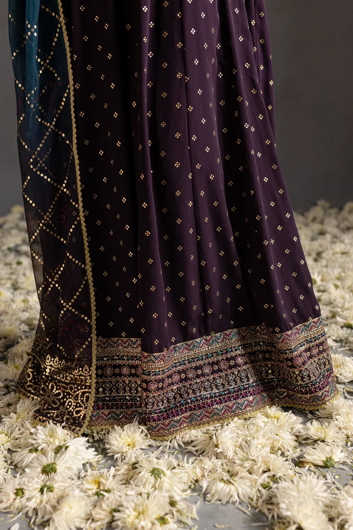 Gulzari 3Pc - Embroidered Georgette Luxe Pret-