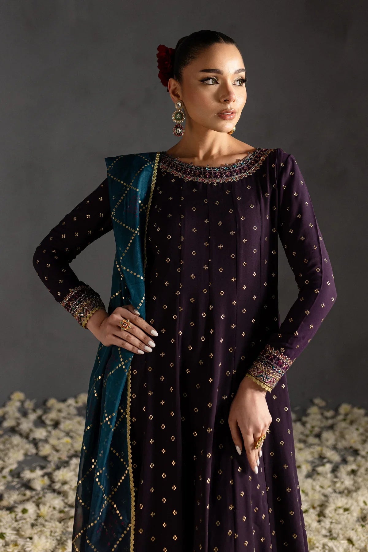 Gulzari 3Pc - Embroidered Georgette Luxe Pret-