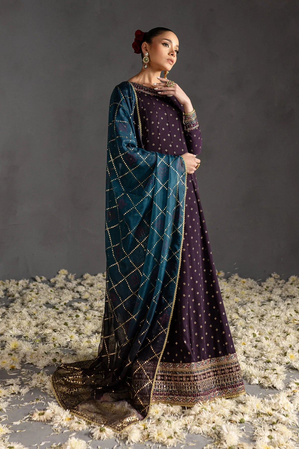 Gulzari 3Pc - Embroidered Georgette Luxe Pret-