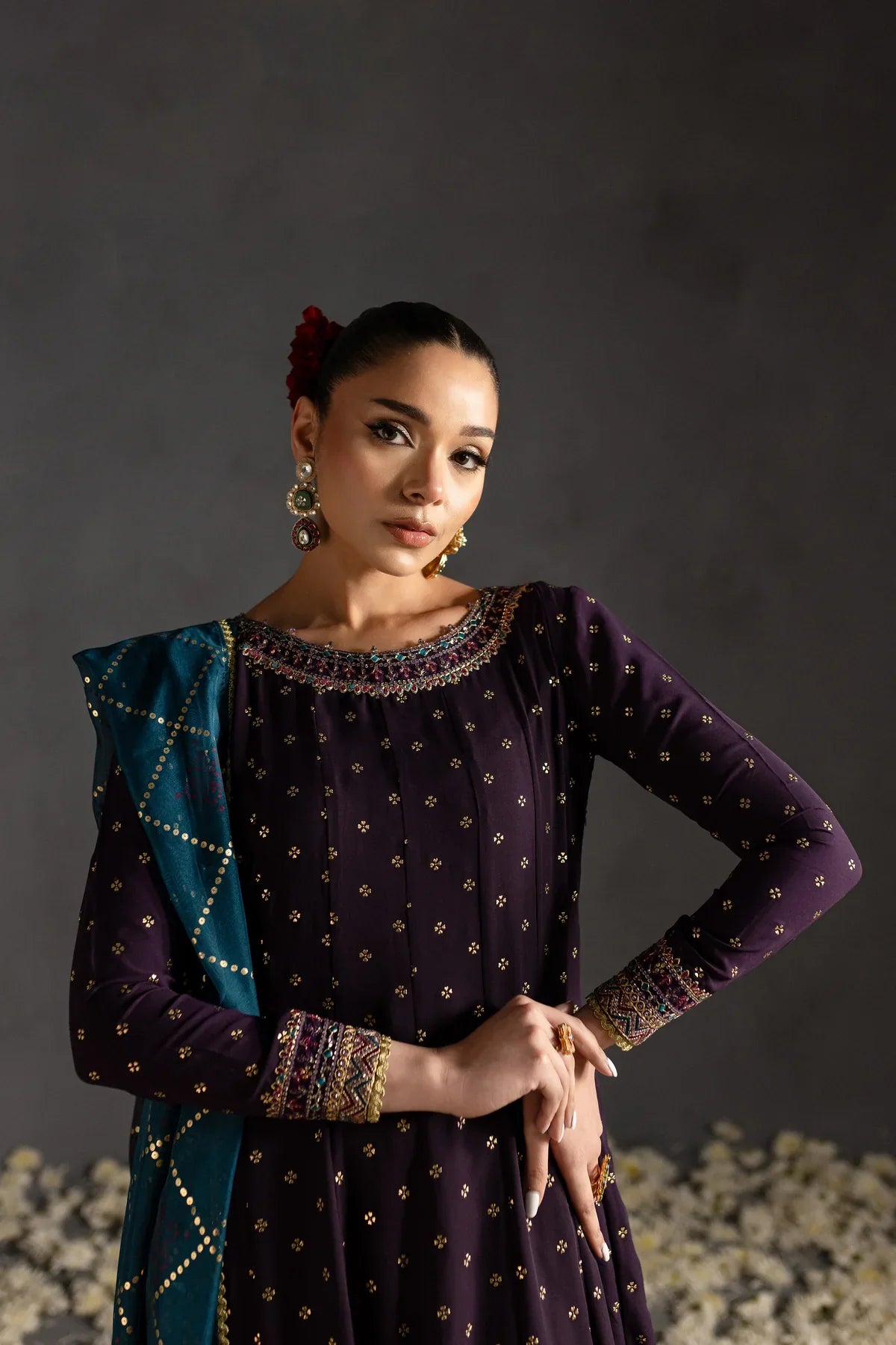 Gulzari 3Pc - Embroidered Georgette Luxe Pret-