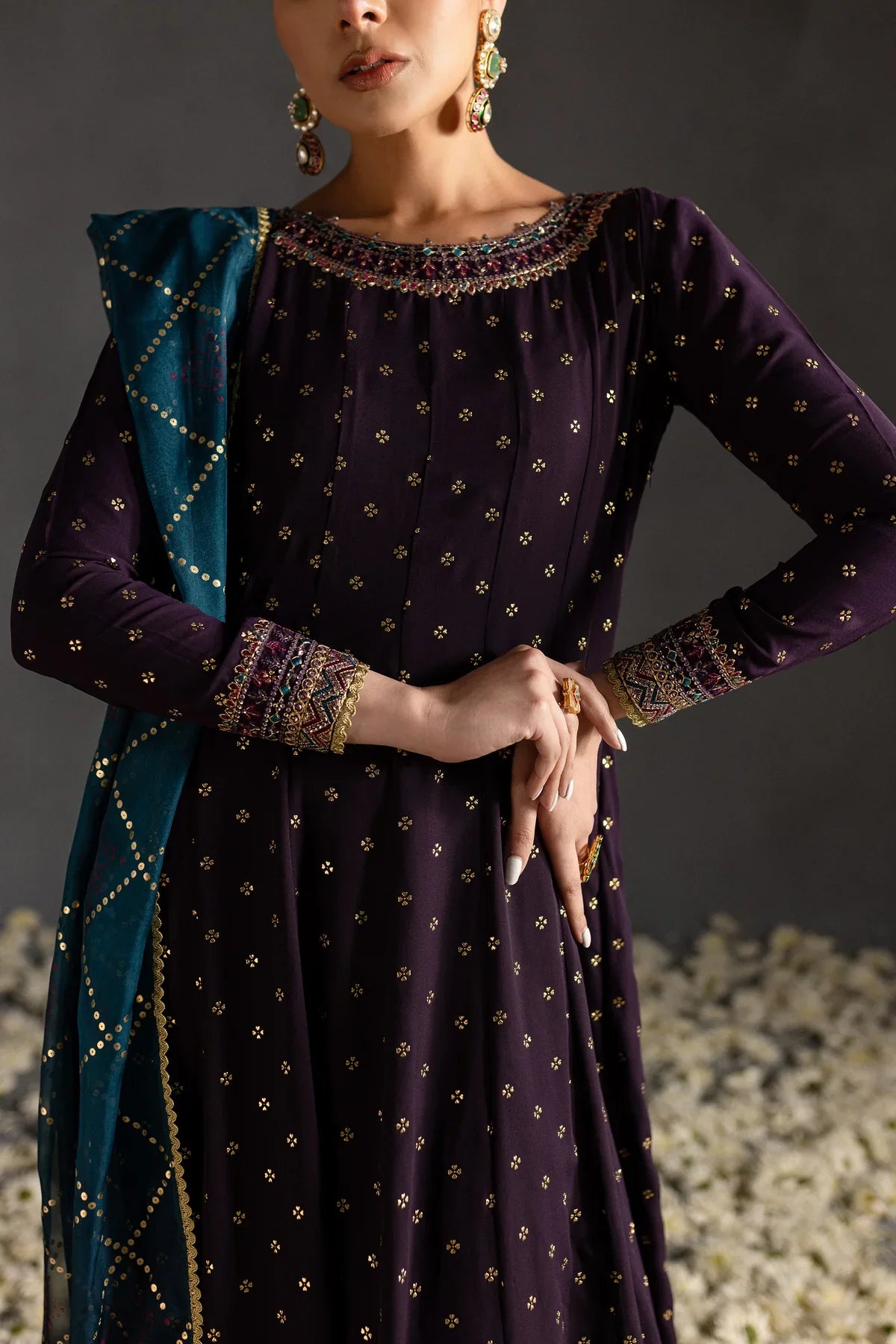 Gulzari 3Pc - Embroidered Georgette Luxe Pret-