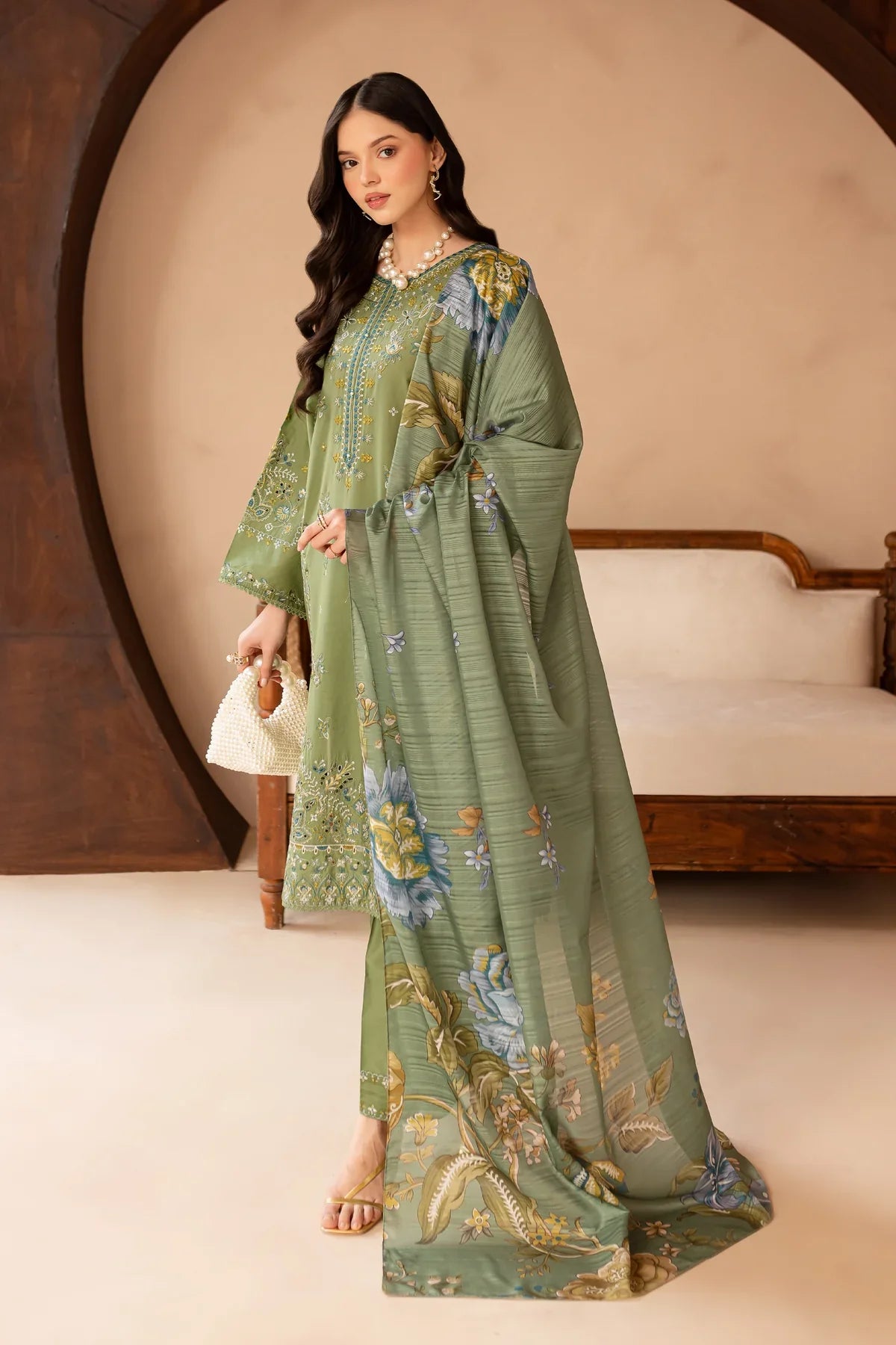 Ireland 3PC Embroidered Lawn Dress