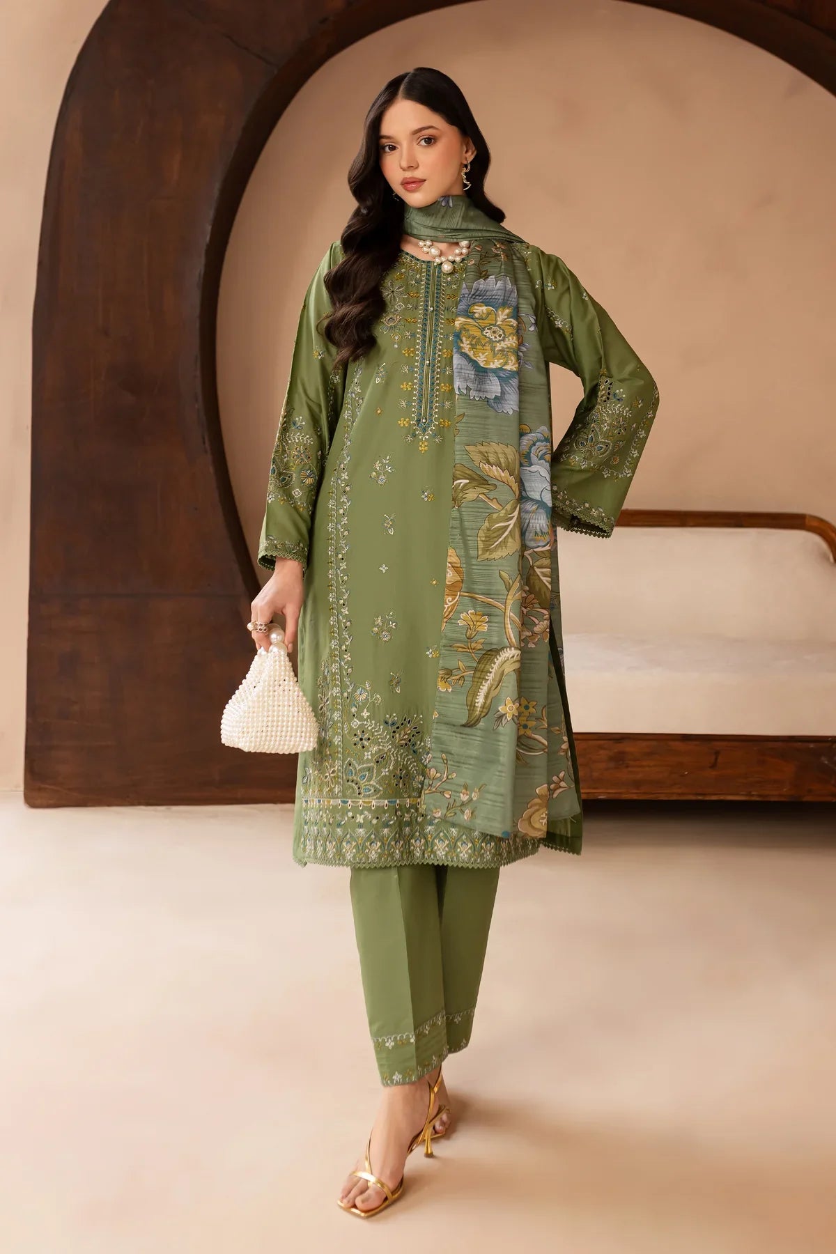Ireland 3PC Embroidered Lawn Dress