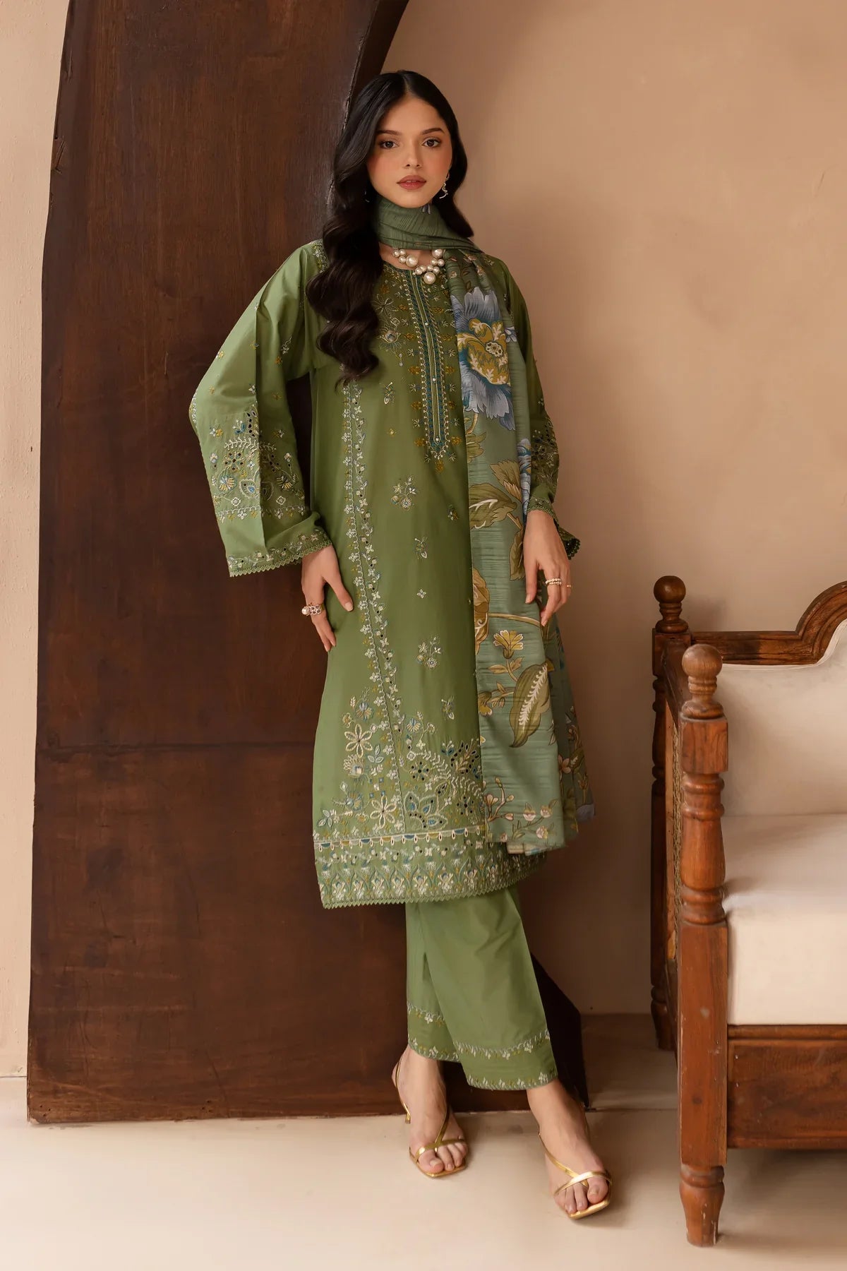 Ireland 3PC Embroidered Lawn Dress