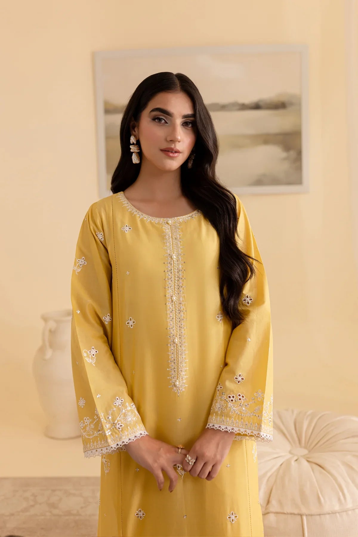 Lime Stone 2Pc - Embroidered Lawn Dress