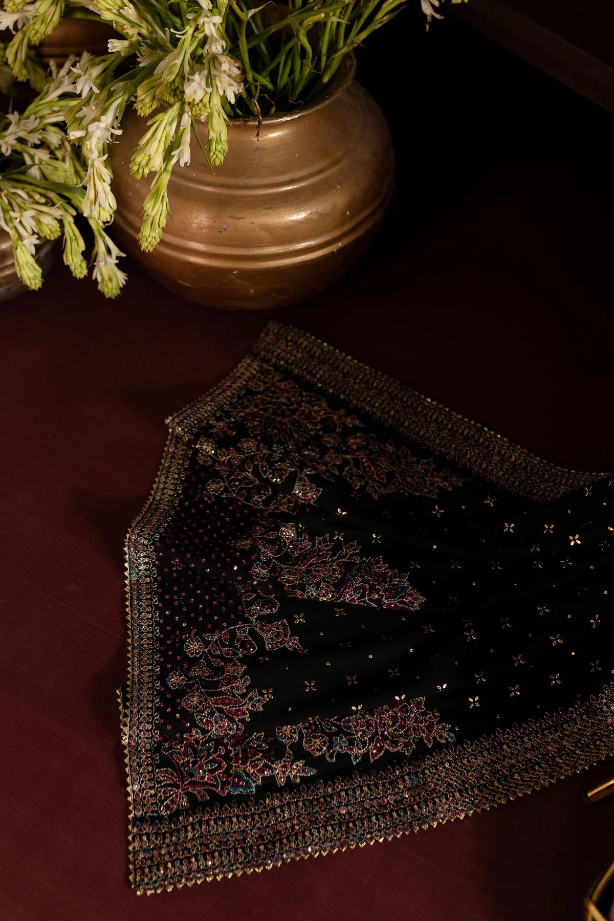 Tabeer 3Pc - Embroidered Georgette Luxe Pret