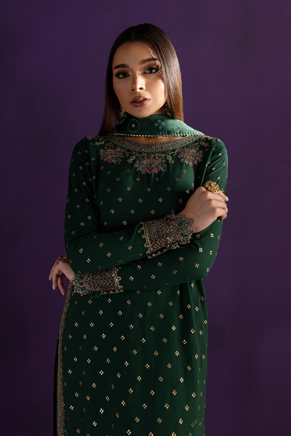 Beli 3Pc - Embroidered Georgette Luxe Pret