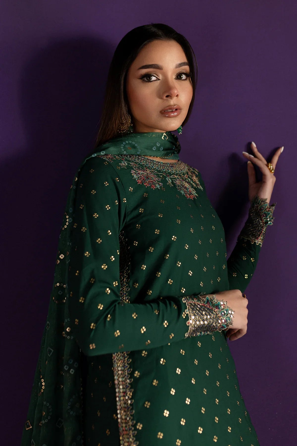 Beli 3Pc - Embroidered Georgette Luxe Pret