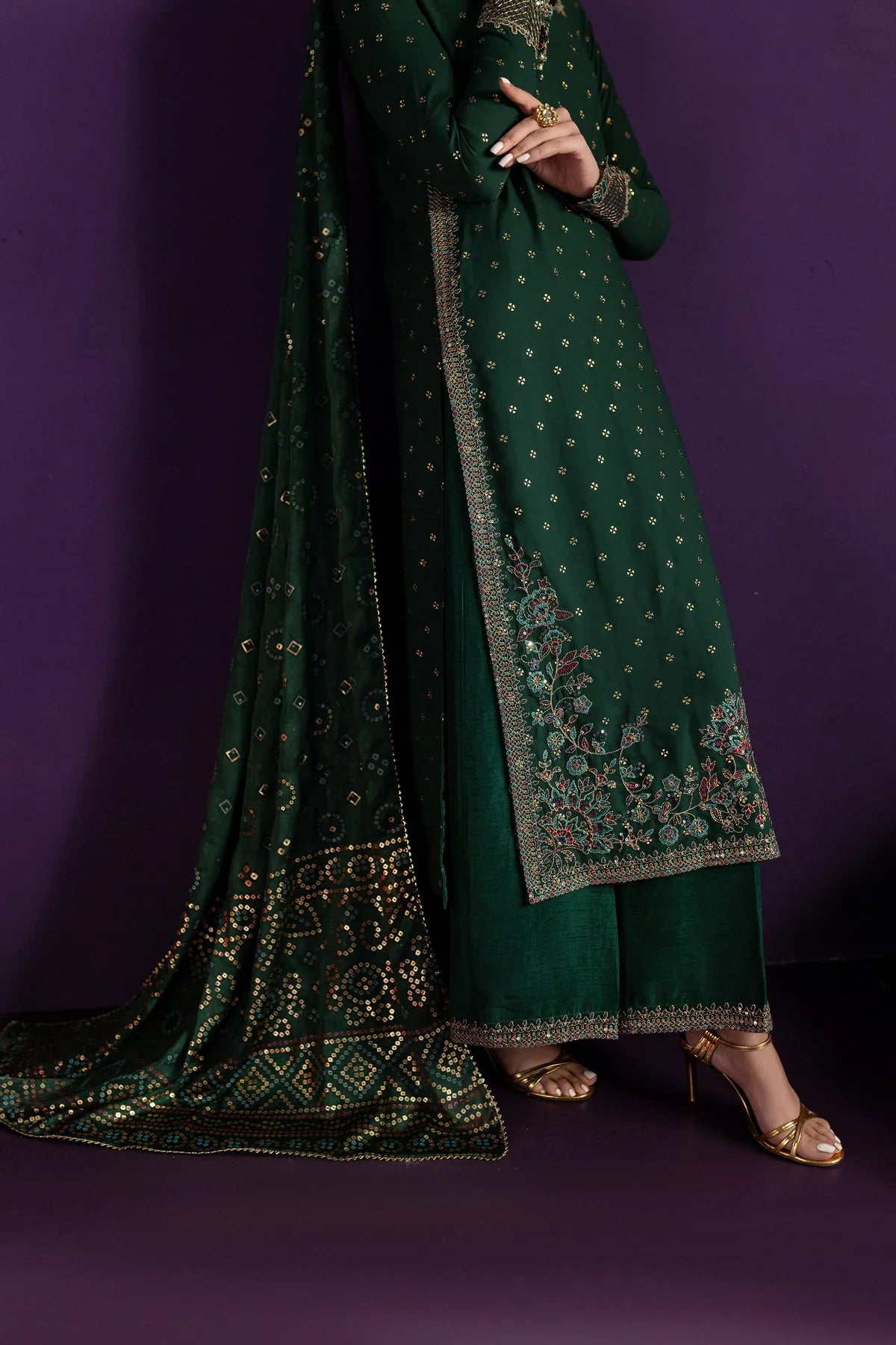 Beli 3Pc - Embroidered Georgette Luxe Pret