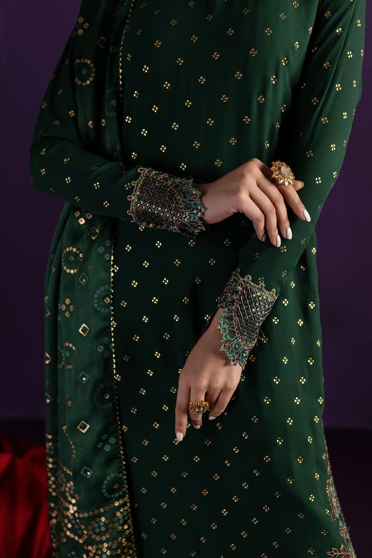 Beli 3Pc - Embroidered Georgette Luxe Pret