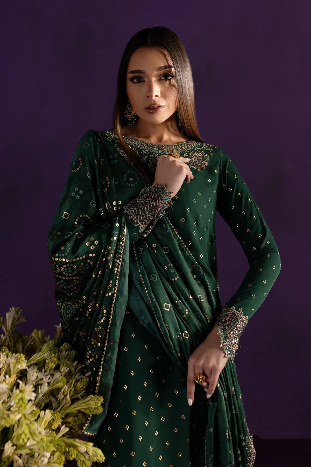 Beli 3Pc - Embroidered Georgette Luxe Pret