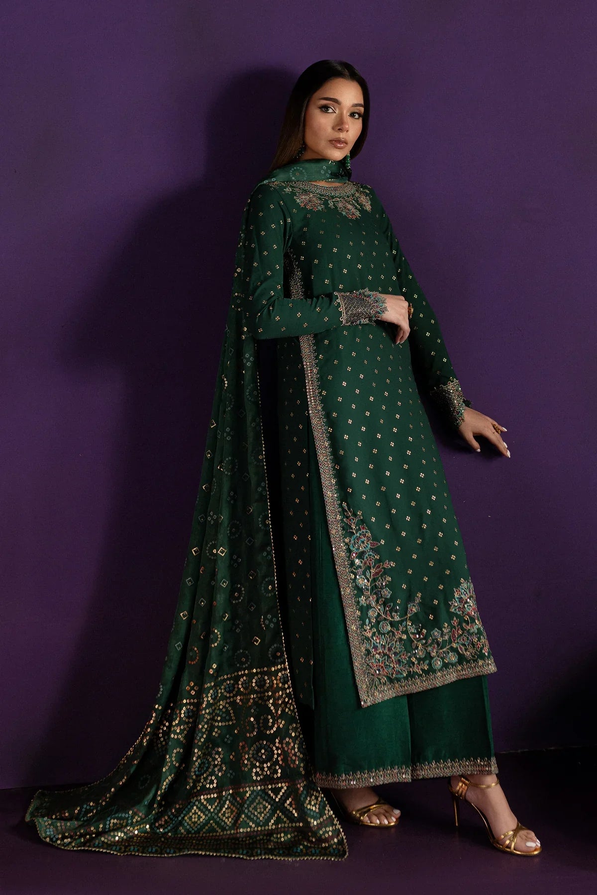 Beli 3Pc - Embroidered Georgette Luxe Pret