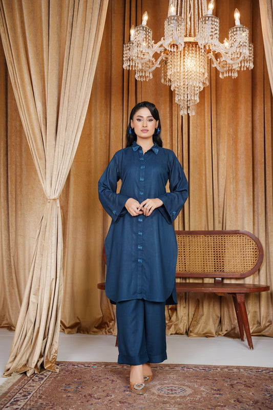 Zinc Elegance | 2Pc Dhanak Suit – Noureza