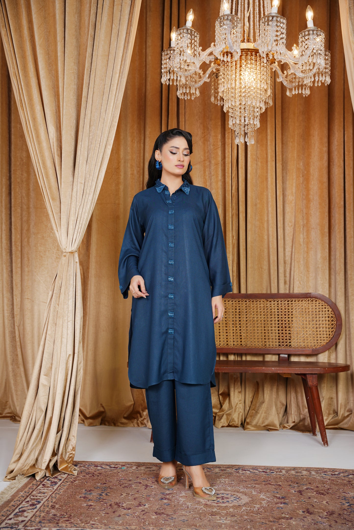 Zinc Elegance | 2Pc Dhanak Suit – Noureza