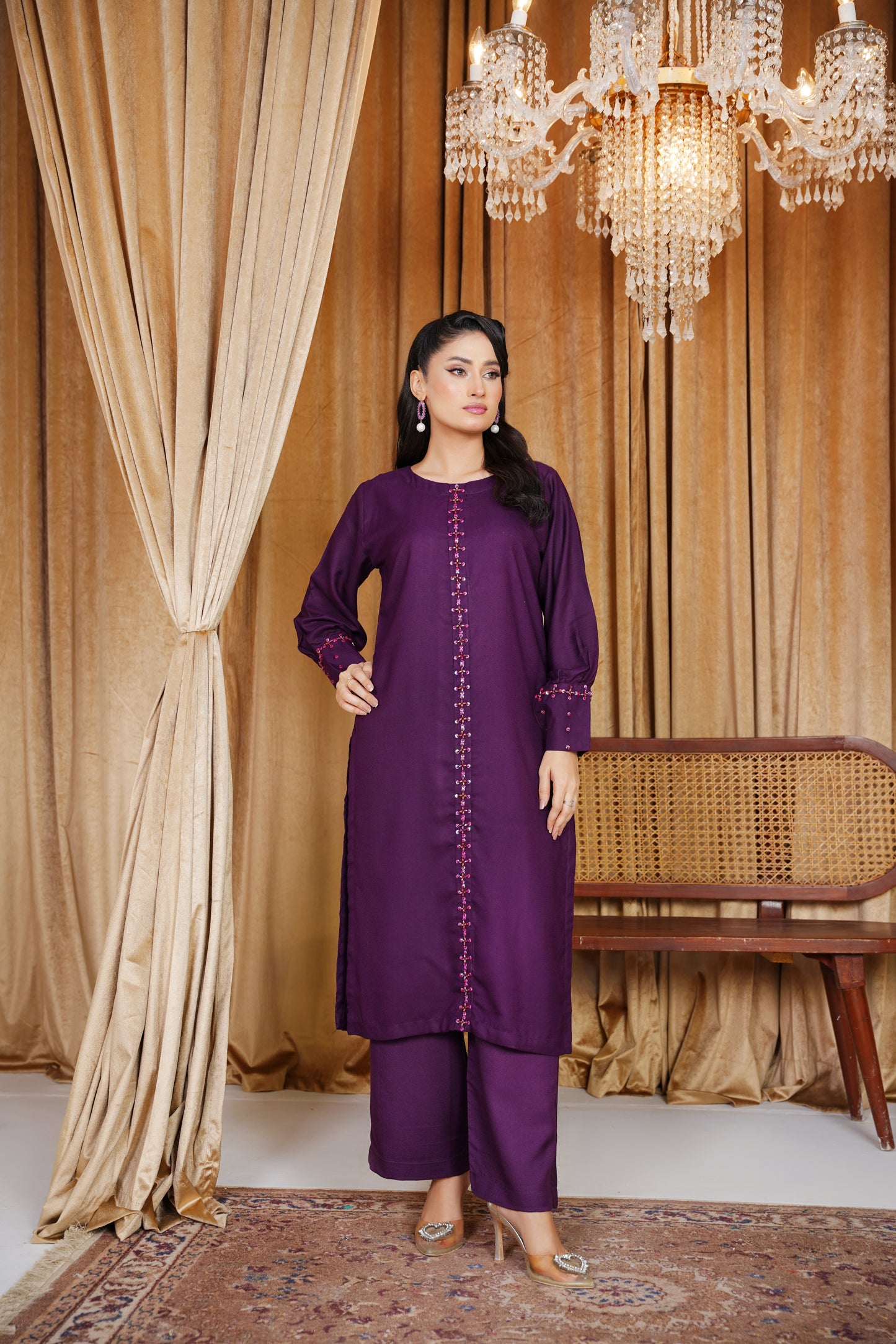 Mystic Purple | 2Pc Dhanak Suit – Noureza