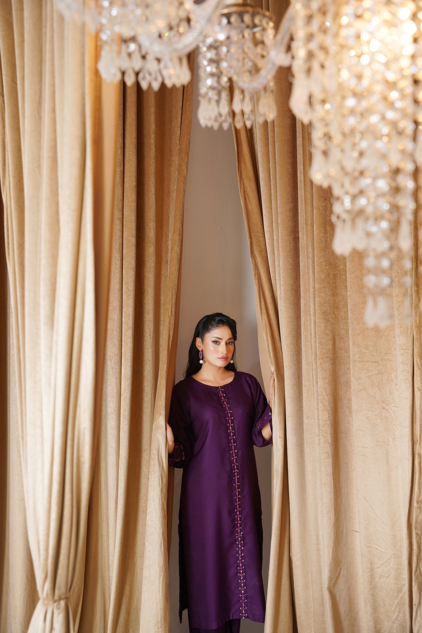 Mystic Purple | 2Pc Dhanak Suit – Noureza