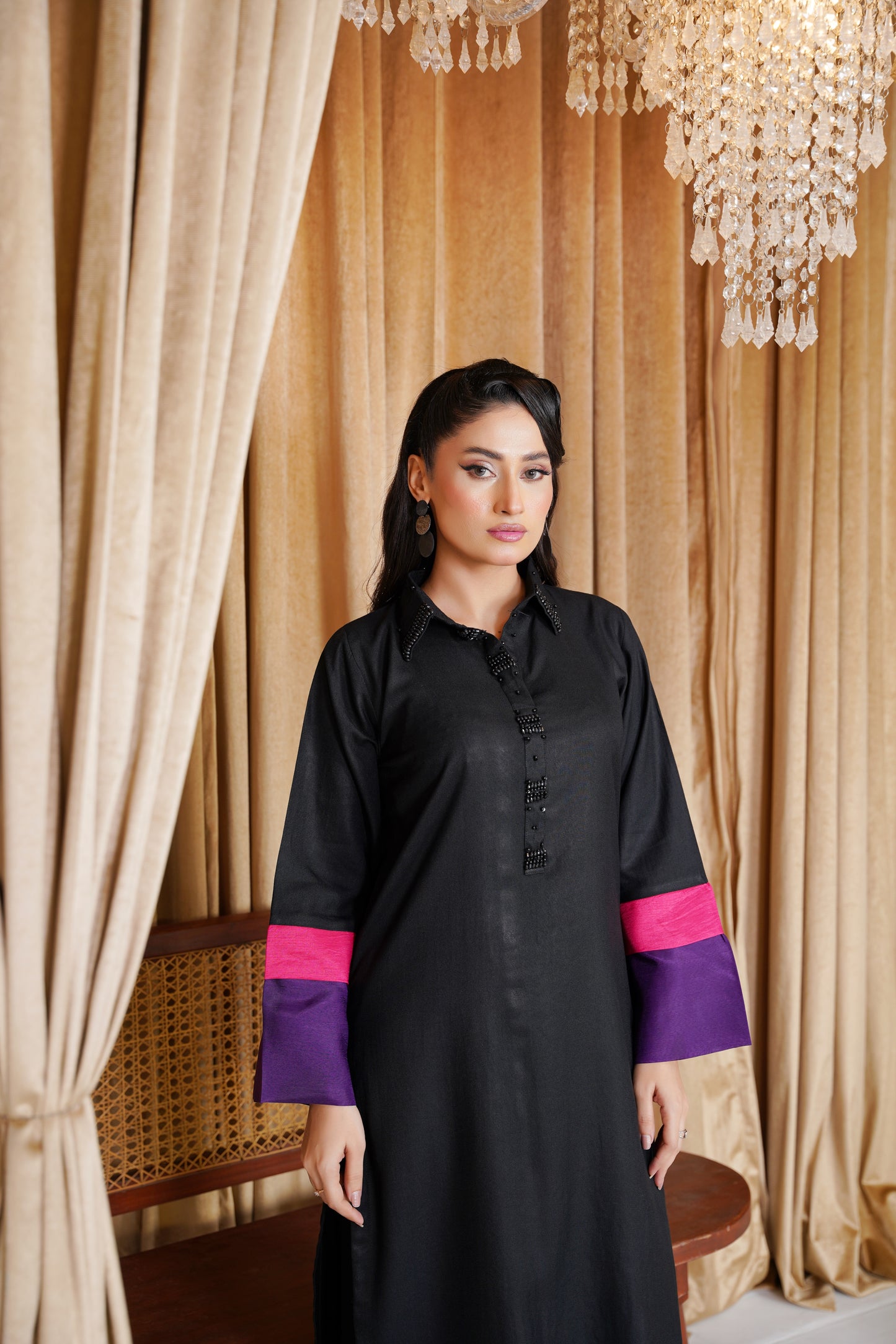 Black Opulence | 2Pc Dhanak Suit – Noureza
