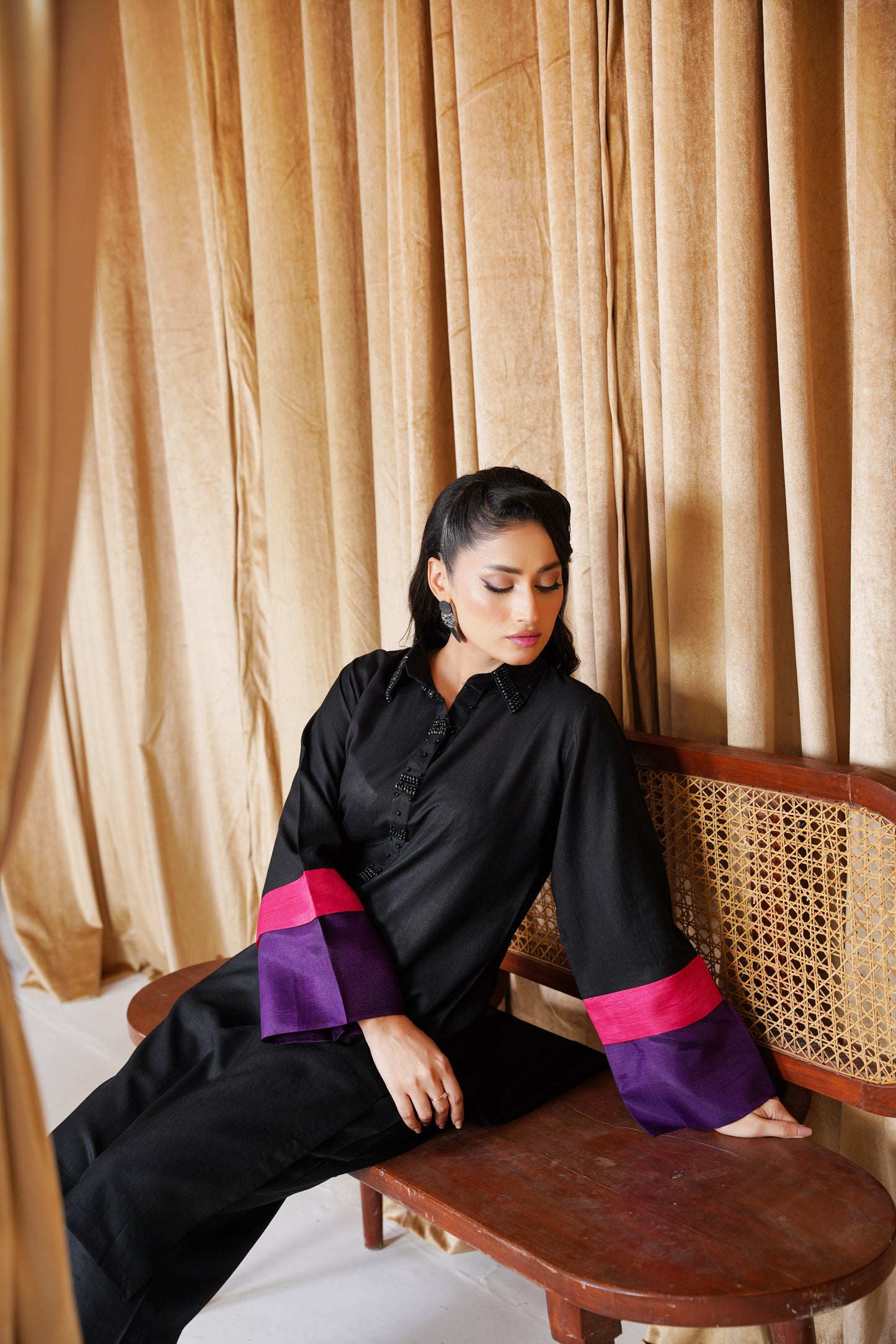 Black Opulence | 2Pc Dhanak Suit – Noureza