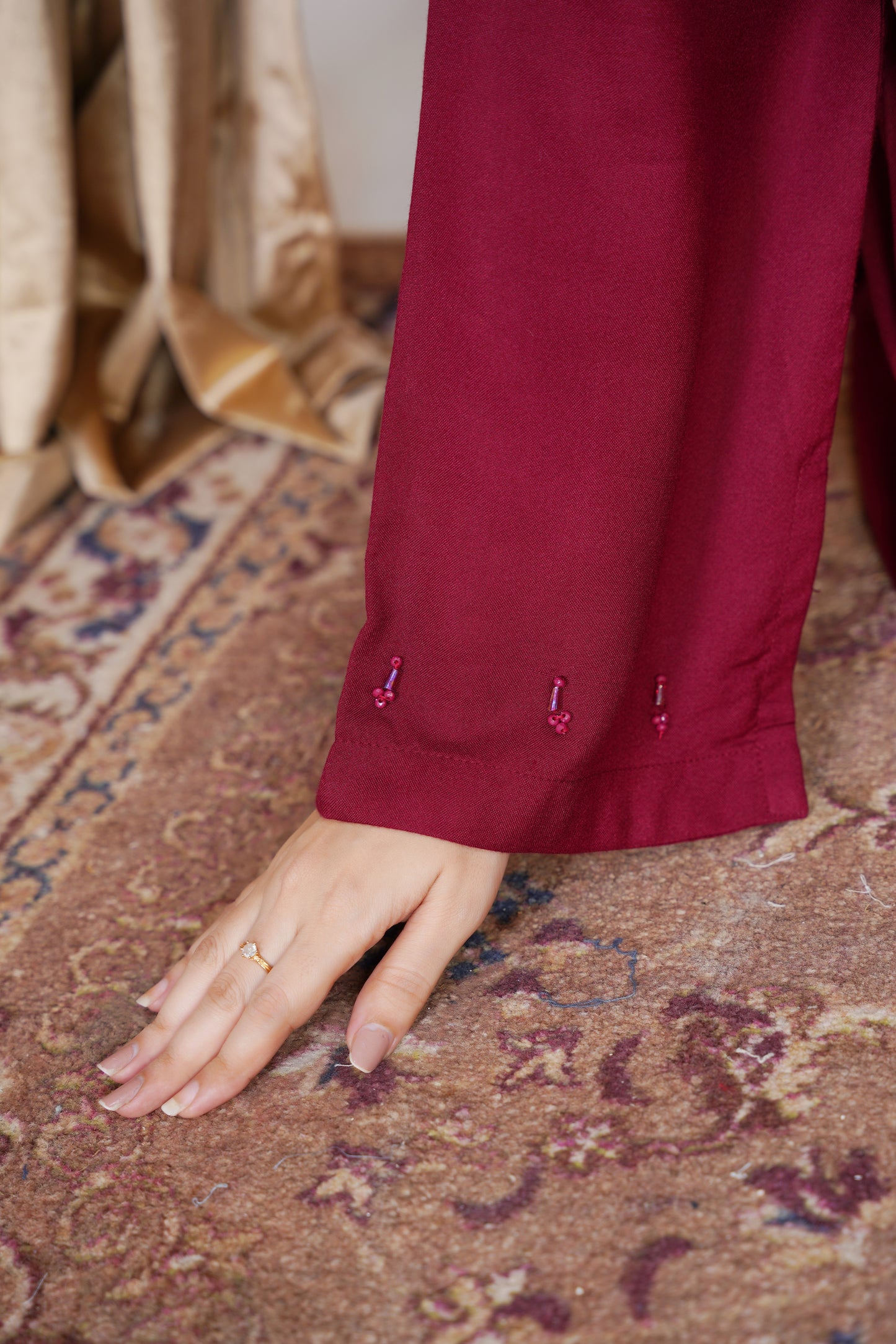 Maroon Enchant | 2Pc Dhanak Suit – Noureza