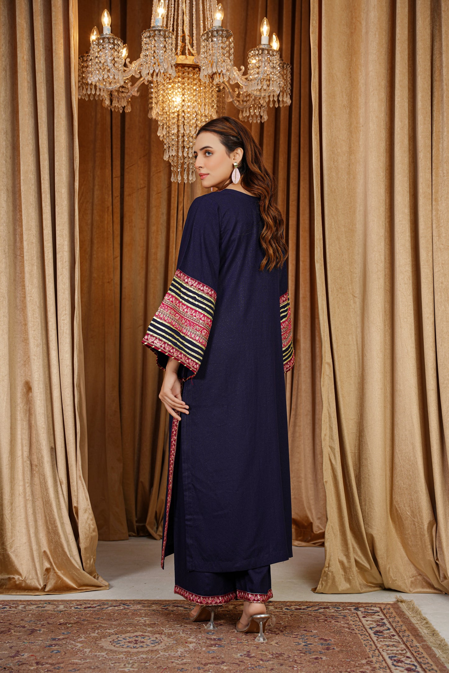 Midnight Mirage | Embroidered Dhanak 2Pc – Noureza