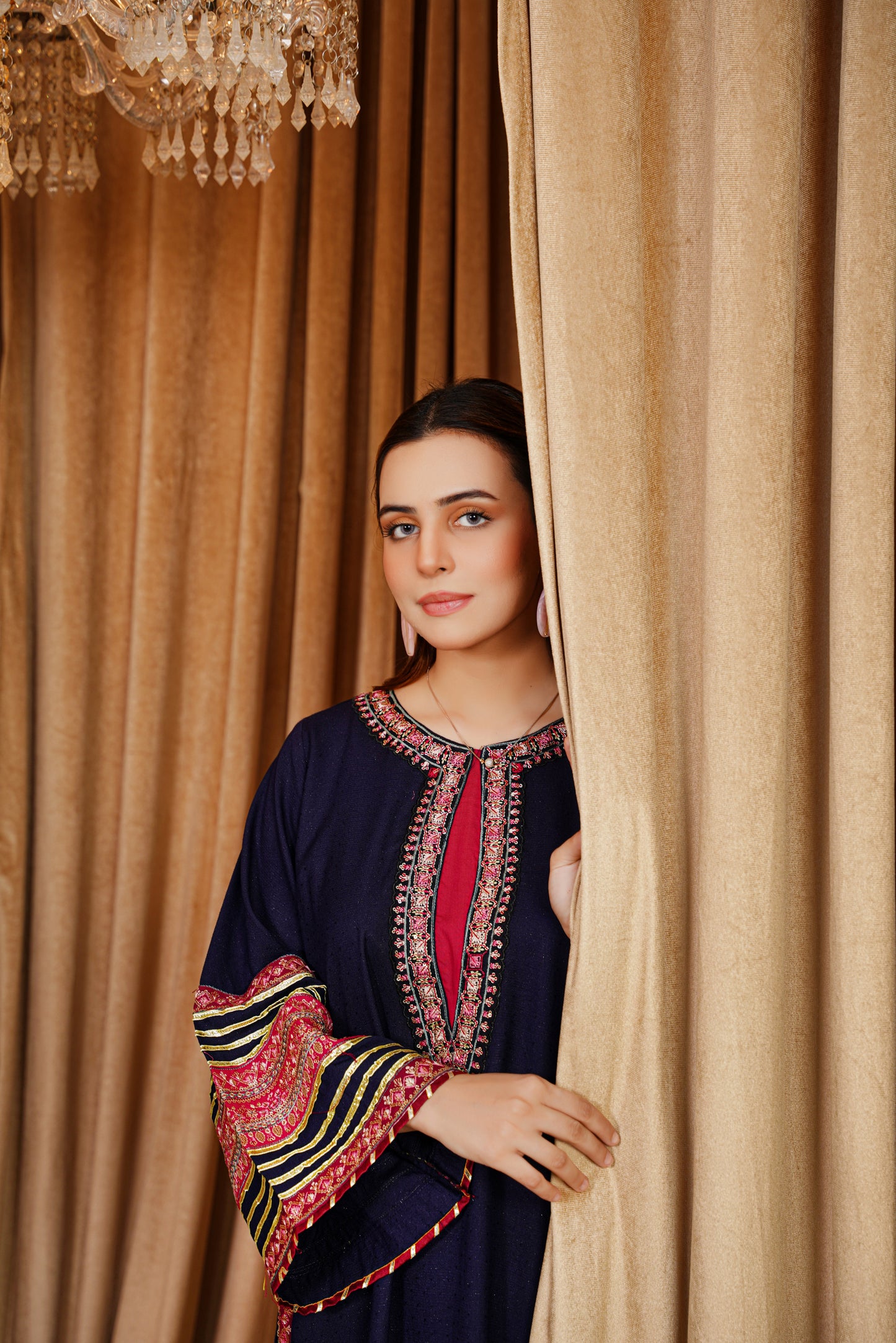 Midnight Mirage | Embroidered Dhanak 2Pc – Noureza