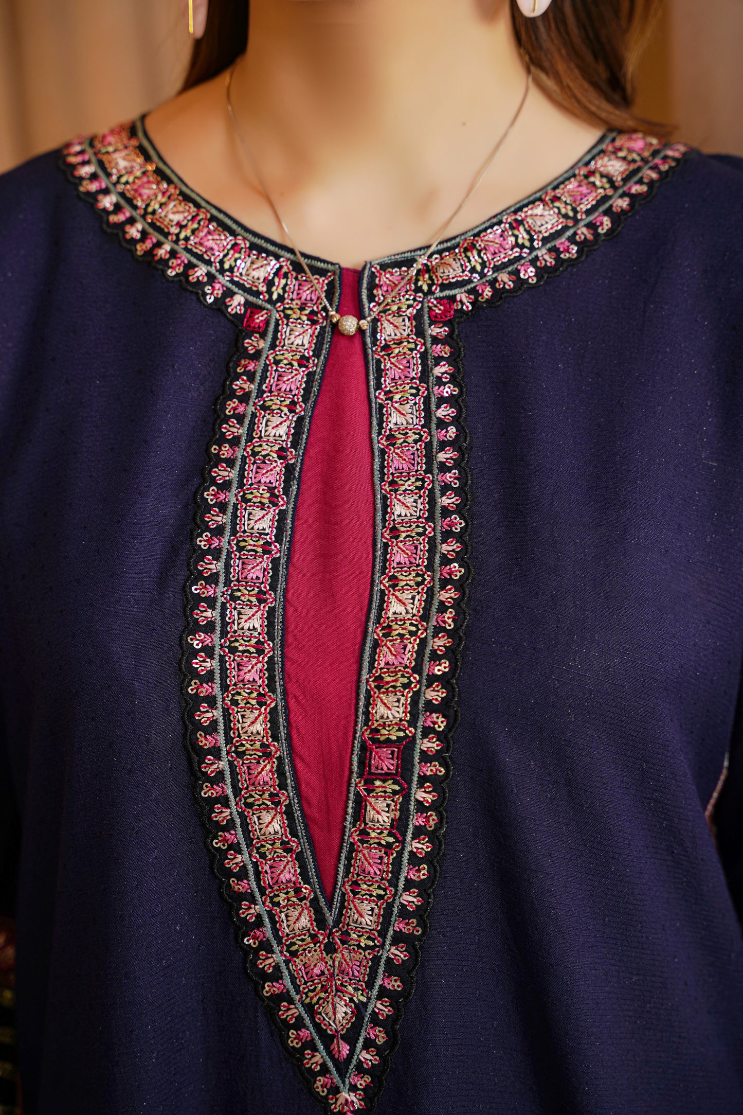 Midnight Mirage | Embroidered Dhanak 2Pc – Noureza