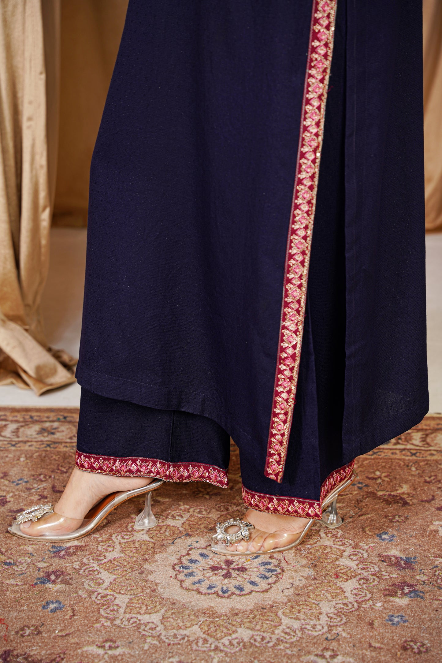 Midnight Mirage | Embroidered Dhanak 2Pc – Noureza