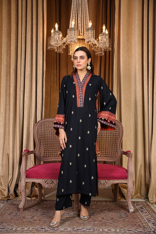 Noir Heritage | Embroidered Dhanak 2Pc – Noureza