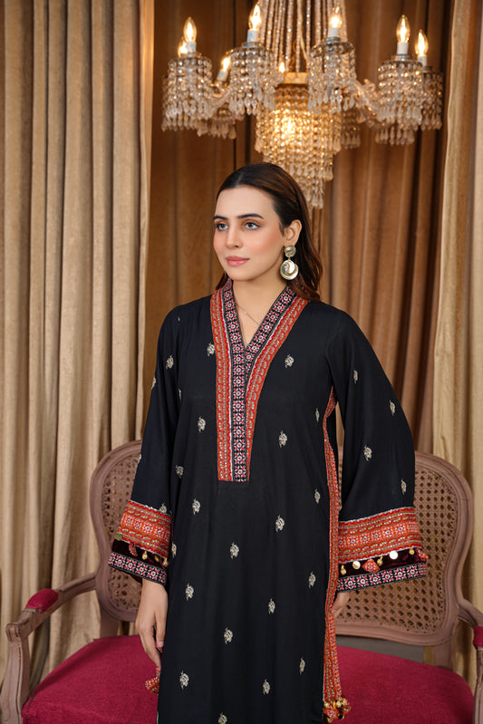 Noir Heritage | Embroidered Dhanak 2Pc – Noureza