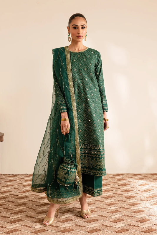 Forest Green 3Pc - Embroidered Luxe Pret